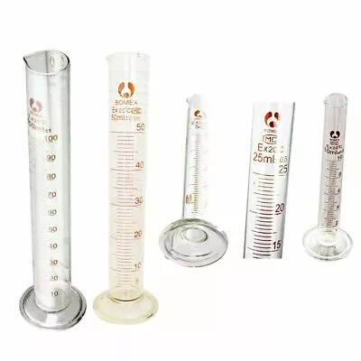 Graduated Glass Measuring Cylinder Chemistry Laboratory Measure LW • £3.56