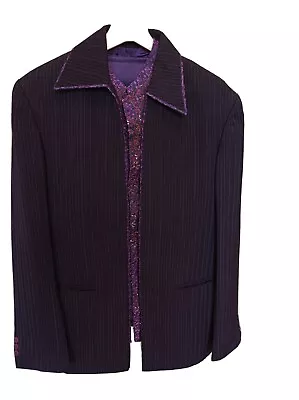 Men's Indian Wedding Suit Purple  3 Piece  Embroidery • £89