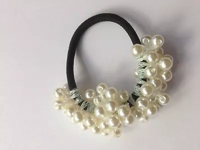 £3.54 • Buy Pearl Beads Hair Band Rope Scrunchies Ponytail Holder 
