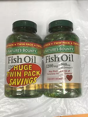 $23.98 • Buy Pack Of 2 Natures Bounty Omega 3 Fish Oil Softgel Capsules 180 X 2 