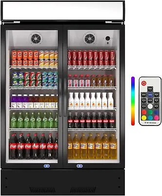 New Commercial Merchandiser Refrigerator Cooler 2 Glass Door Beverage Display • $1199