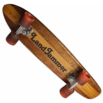 Vintage Land Jammer Wood Skateboard ACS-500 Trucks Orange Wheels RARE • $229