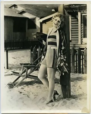 Vilma Banky 1929 Vintage Swimsuit Glamour Original Photo Malibu Beach MGM Stamp • $99.99