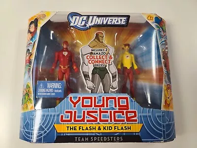 2011 Young Justice 4'' FLASH & KID Speedsters 2Pack Amazo DC Universe Mattel New • $49.99