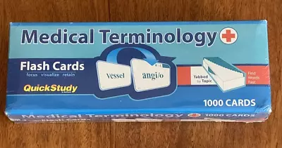 Medical Terminology Flash Cards (1000 Cards): A Quickstudy Reference Tool - NEW • $12.50