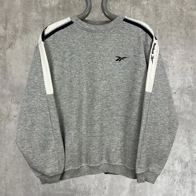 £0.99 • Buy 90s Vintage Reebok Sweatshirt In Grey