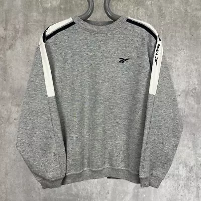 £0.99 • Buy 90s Vintage Reebok Sweatshirt In Grey