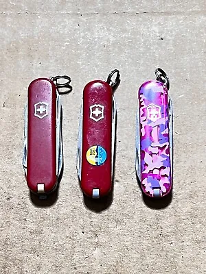 Lot Of 3 Victorinox Swiss Army Knives - Cavalier - Classic Pink Camo - Signature • $19.99