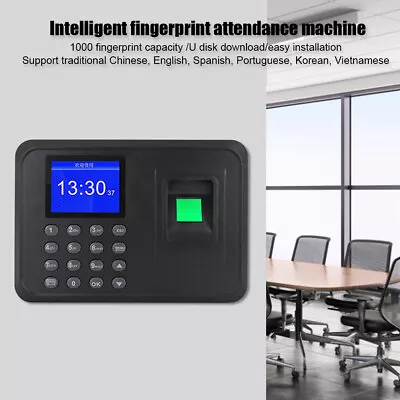 £37.79 • Buy 2.4in Screen Biometric Fingerprint Password Attendance Machine Time Clock Re Hot
