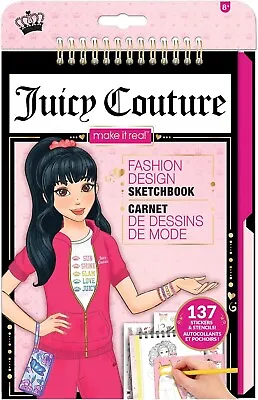 Make It Real Juicy Couture Sketchbook Designer Fashion Book With Stencils • £8.23