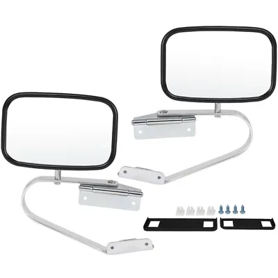 MIROZO Manual Stainless Steel Door Side Mirrors Ford Series Truck Pickup • $43.31