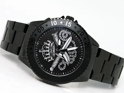New Marc Ecko Rhino E8m018mv Court Prepster Black Steel Watch Analog Quartz • $74.99