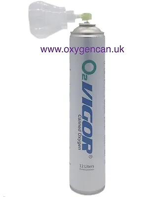 £20.99 • Buy PURE OXYGEN CAN 12L 99.5%-Hygienic Cover Cap/attach As A Mask. FAST DELIVERY