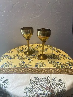 Vintage Brass Wine Goblets • $18.98