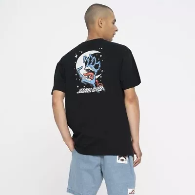 SANTA CRUZ COSMIC BONE HAND T-shirt M BLACK STREET Wear SKATE NEW SK8 • £27.99