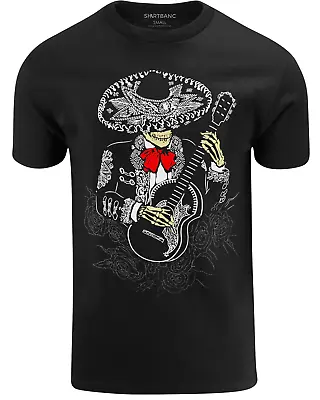 ShirtBANC Day Of The Dead Mariachi Skeleton Shirt Cantante Muerto Tshirt S-3XL • $20.95