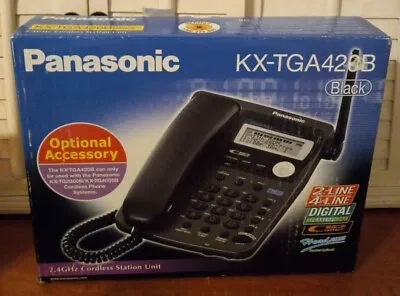 Panasonic 2.4 Ghz 2 LINE 4 LINE DIGITAL SPEAKERPHONE Cordless Unit KX TGA420B  • $80