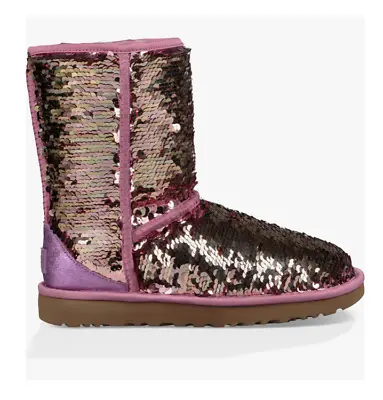 NIB UGG Classic Short Boot - Pink Sequin - Size 6 • $94