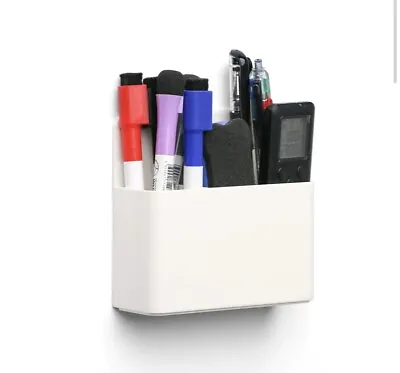 £7.99 • Buy Magnetic Holder, 4 Fridge Magnets White Board Plastic Box, Pens Markers Holder
