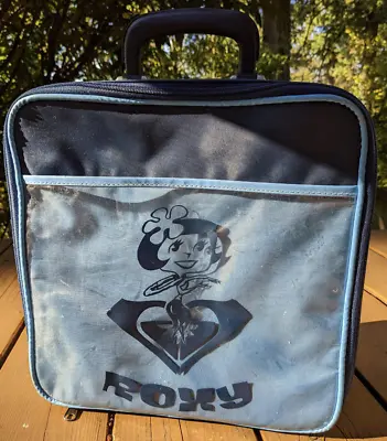 Vintage Quicksilver ROXY Hula Girl - Navy Blue - Suitcase Luggage Bag • £9.45