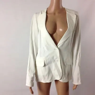 Vanessa Bruno F58 Womens Blazer Jacket Two Button Long Sleeve White Size 38 • $36.39