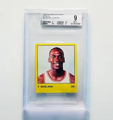 1987 Panini Stickers Spanish Supersport #4 Michael Jordan BGS 9 • $1500