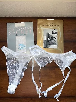 Victoria's Secret Bridal Lingerie Set 4 Pieces Vintage Size Medium White Lace • $35