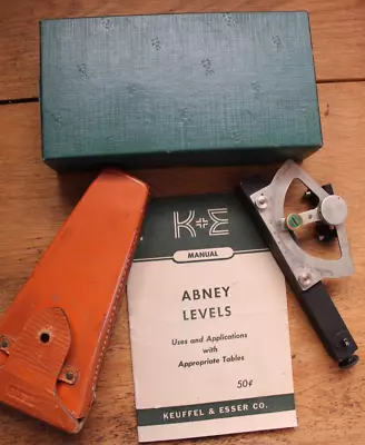 K&E Keuffel & Esser Abney Level  W/ Leather Case Box & Manual • $25