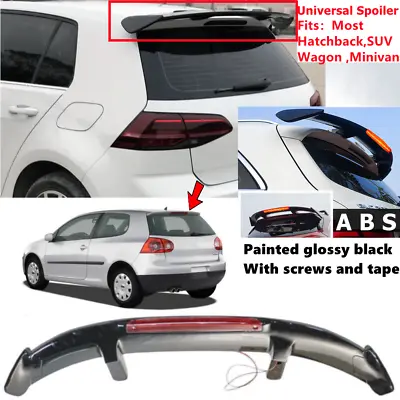 Universal Gloss Black Rear Roof Spoiler Wing W/Light Fit For VW Rabbit 2007-2009 • $86.48