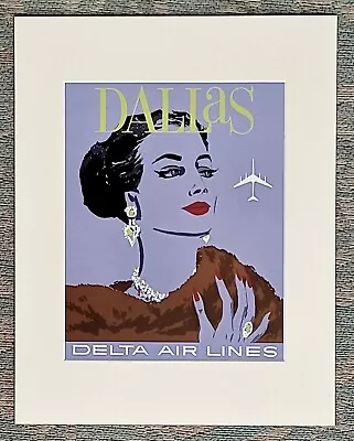 Dallas Texas 1950 Vintage Poster Matted 11 X 14  Retro Show Print Sale!! • $22.50