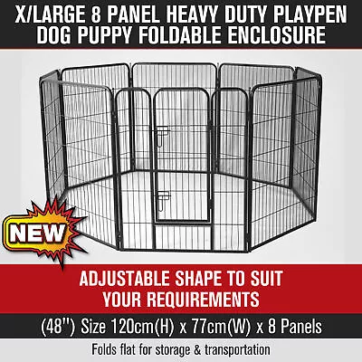 48  8 Panel Pet Dog PlayPen Dog Crate Heavy Duty Foldable Enclosure Cage Puppy • $181.35