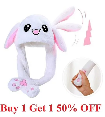 Halloween Plush Moving Bunny Ears Hat Cute Rabbit Women Movable Ears • $9.95