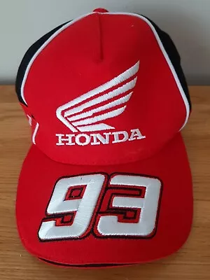 Honda Marc Marquez #93 MotoGP Red  Baseball Cap Merchandise One Size • $37.89