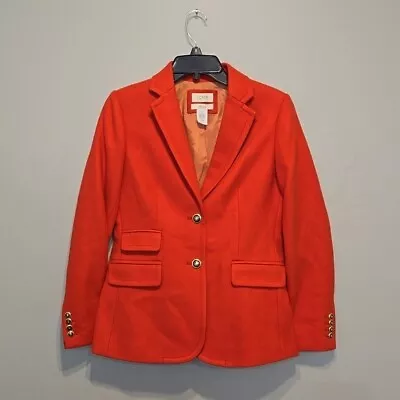 J.Crew Women Hacking WOOL Blend 2 Botton Jacket Coat Sz 6 • $85