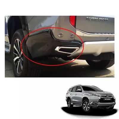 For Mitsubishi Pajero Montero Sport Rear Bumper Black + Exhaust Tip Chrome 16 17 • $236.98