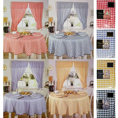 £9.50 • Buy Gingham Check Kitchen Linen In 4 Colours - Choose Tablecloths, Napkins, Curtains