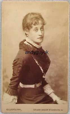 Cdv Beautiful Lady Named Lay Fashion Dress Actress Singer Antique Photo Elliott • £6.95