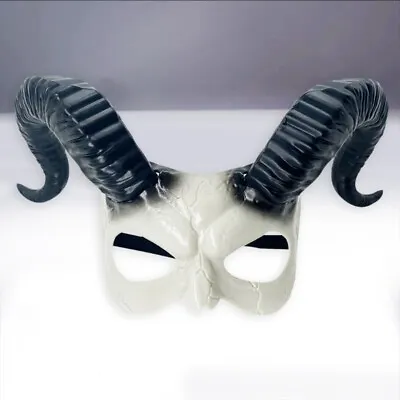 Mask Ram Horns Head Mask Horn Goat Mask Cosplays Costume Party Toy Props • $18.95