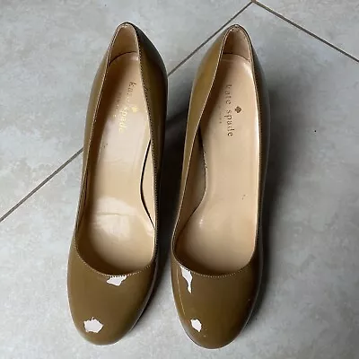 $25 • Buy Kate Spade Karolina Camel Patent Leather Pumps Heels Size 8 New W Flaws /Defects