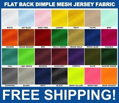 Flat Back Dimple Mesh Athletic Uniform Jersey Fabric - 58  Wide - Multiple Color • $59.95