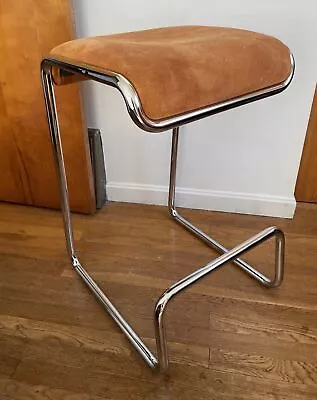 Vintage Thonet Bent Chrome Bar  Stool Bauhaus Mid Century Modern • $175