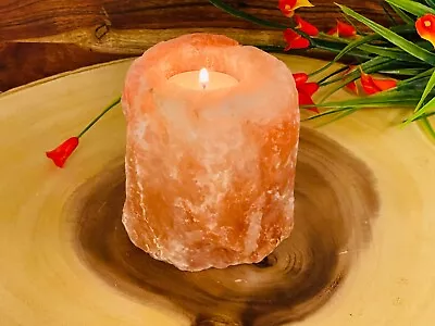 Himalayan Pink Salt Natural Shape Tealight Candle Holder Pink Rock Crystal 3.5  • $16.93