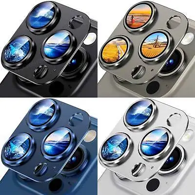For Apple IPhone 15 14 13 12 11 Pro Max Camera Lens Metal Glass Ring Protector • $7