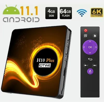 £36.69 • Buy H10 Android 11.1 TV Box 4GB 64GB Quad Core HD 6K HDMI WIFI 5G Media Player HD UK