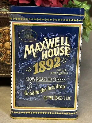 Maxwell House 1892 100 Year Anniversary Empty TIN Storage Coffee W/COUPONS VTG • $11