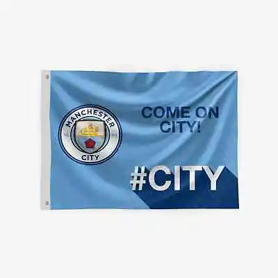 Manchester City Coloured Large Skyblue Official Come On City Flag • £23.99