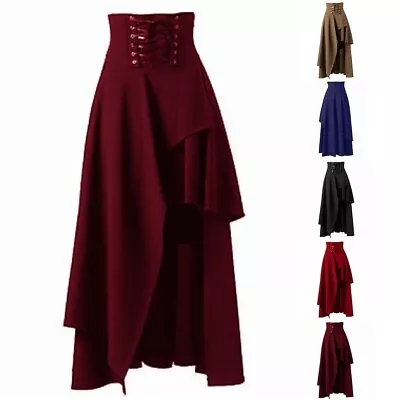 Retro High Waist Strapped Gothic Victorian Burlesque Skirt Punk Bustle Dress • $30.94