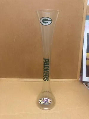 Vintage 1990's GREEN BAY PACKERS  Miller Lite Yard Dog Tall 16  Beer Glass NFL • $10