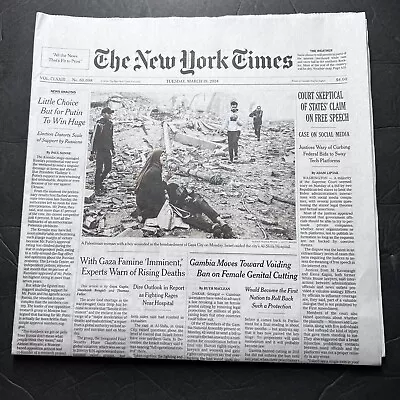 The New York Times Newspaper March 19 2024 Trump Unable To Raise Bond Fraud Fine • $14