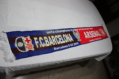 Scarf Of The UEFA Champions League F.C Barcelona And Arsenal Vintage • $7.55